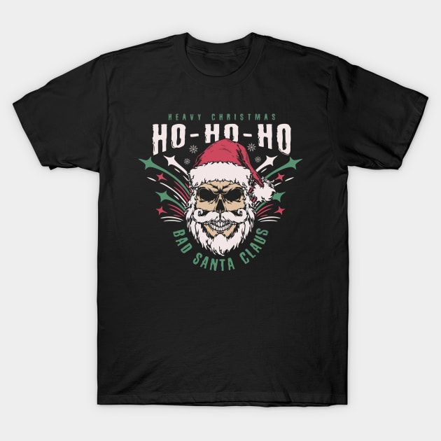 bad santa claus christmas T-Shirt by Supertrooper